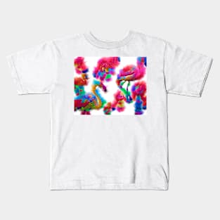 Abstract Flamingo Flock Kids T-Shirt